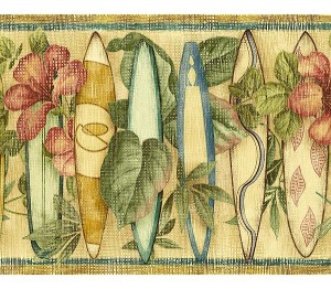 Flower and leaves wall borders